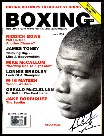 Riddick Bowe Autographed Signed Magazine Beckett BAS QR #BM37856