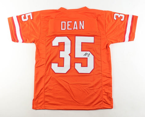 Jamel Dean Signed Tampa Bay Buccaneers Creamsicle Throwback Jersey (JSA COA) D.B