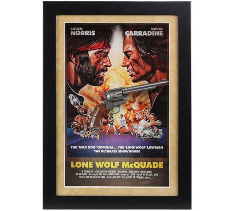 Chuck Norris Signed LED Shadowbox Framed Denix Replica Colt Calvary Prop Revolve