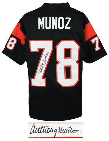 Anthony Munoz Signed Black Throwback Custom Jersey - (SS COA)