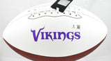 Justin Jefferson Autographed Minnesota Vikings Logo Football - Beckett W Holo