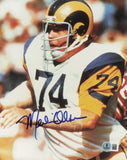 Merlin Olsen Autographed 8x10 Photo Los Angeles Rams Beckett BAS QR #BS12828