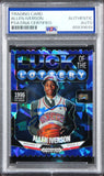76ers Allen Iverson Signed 2024 Panini Prizm Lottery #1 67/125 Card PSA/DNA Slab
