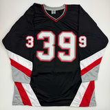 Autographed/Signed Dominik Hasek Buffalo Black Jersey Beckett BAS COA
