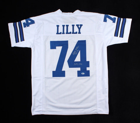 Bob Lilly Signed Dallas Cowboys Jersey Inscribed NFL 100 & HOF 80 (Beckett COA)
