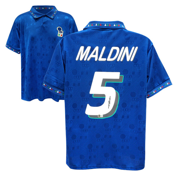 Paolo Maldini Signed Italy FC Soccer Jersey #5 with Beckett COA