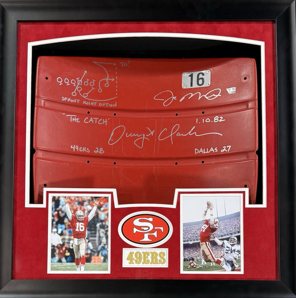 Joe Montana Dwight Clark Signed Framed Seat Back The Catch Auto 49ers Fanatics
