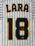 LUIS LARA Signed Custom Replica Pinstripe Brewers Jersey AUTO - BAS