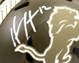 Hendon Hooker Signed Lions Salute to Service Speed Mini Helmet-Beckett W Holo