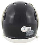 Rams Marshall Faulk Authentic Signed 00-16 TB Speed Mini Helmet BAS Witnessed