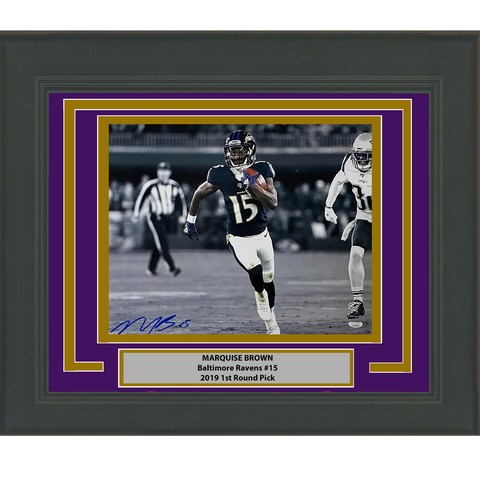 Framed Autographed/Signed Marquise Brown Baltimore Ravens 16x20 Photo JSA COA #5