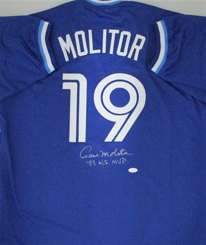 Blu Jays PAUL MOLITOR Signed Custom Replica Blue Jersey AUTO w/ 93 WS MVP -JSA