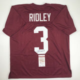 Autographed/Signed CALVIN RIDLEY Alabama Crimson Tide Red Jersey JSA COA Auto
