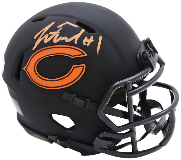 JUSTIN FIELDS AUTOGRAPHED BEARS ECLIPSE BLACK MINI HELMET BECKETT QR 220594