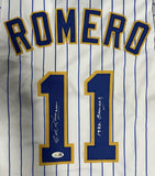 ED ROMERO Signed Custom Replica Pinstripe Jersey AUTO - Milwaukee Brewers - JSA