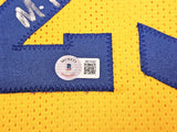 WARRIORS RUN TMC AUTOGRAPHED YELLOW JERSEY 3 SIGS MULLIN HARDAWAY BECKETT 216823
