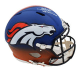 Terrell Davis Signed Denver Broncos Speed Auth Custom Matte Blue Fade Helmet