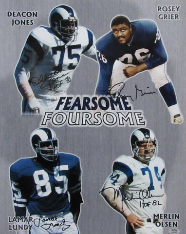 Fearsome Foursome Signed by 4 Players 16x20 Photo LA Rams PSA/DNA 185315