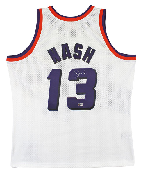 Suns Steve Nash Signed White M&N 1996-97 HWC Swingman Jersey BAS Witnessed