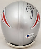 DEION BRANCH AUTOGRAPHED SIGNED PATRIOTS SILVER MINI HELMET BECKETT 193776