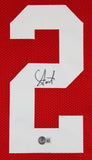 Upton Stout Authentic Signed Red Pro Style Jersey Autographed BAS