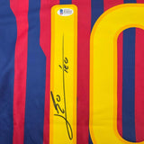 Autographed/Signed Lionel Leo Messi FC Barcelona Soccer Jersey Beckett COA #2