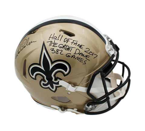 Morten Andersen Signed Atlanta Falcons Speed Authentic NFL Helmet-3Inscription