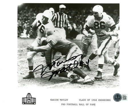 Marion Motley Signed Cleveland Browns 8x10 Photo HOF Beckett 45531
