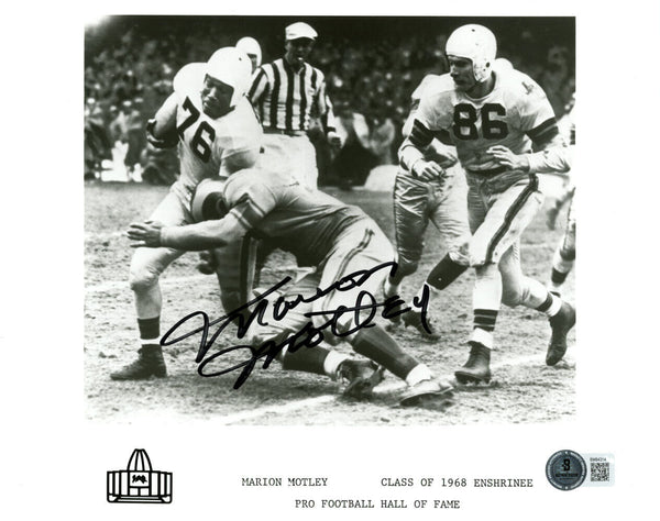 Marion Motley Signed Cleveland Browns 8x10 Photo HOF Beckett 45531