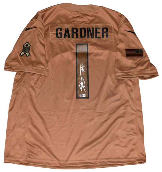 AHMAD SAUCE GARDNER SIGNED NEW YORK JETS SALUTE TO SERVICE NIKE LIMITED JERSEY