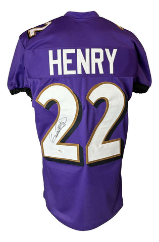 Derrick Henry Baltimore Signed Purple Pro-Cut Football Jersey PSA/DNA
