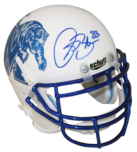 ISAAC BRUCE AUTOGRAPHED MEMPHIS TIGERS WHITE MINI HELMET BECKETT