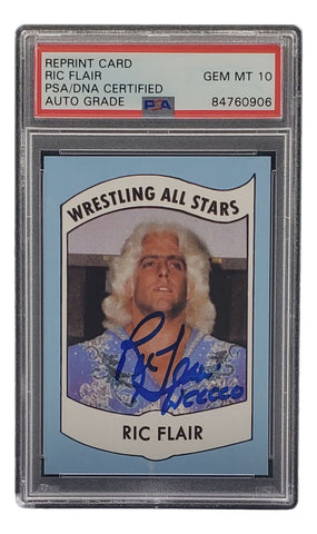 Ric Flair Signed RP 1982 All Stars Card #27 Wooooo Insc PSA/DNA Auto Gem Mint 10