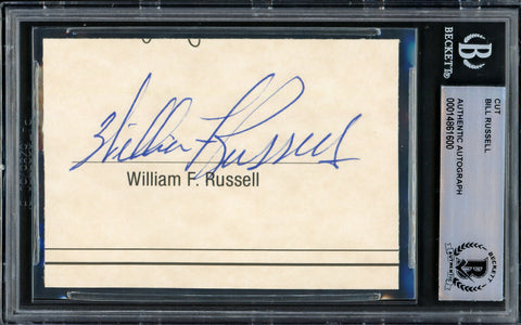 Bill Russell Autographed 2.5x3.5 Cut Signature Celtics Beckett 14861600