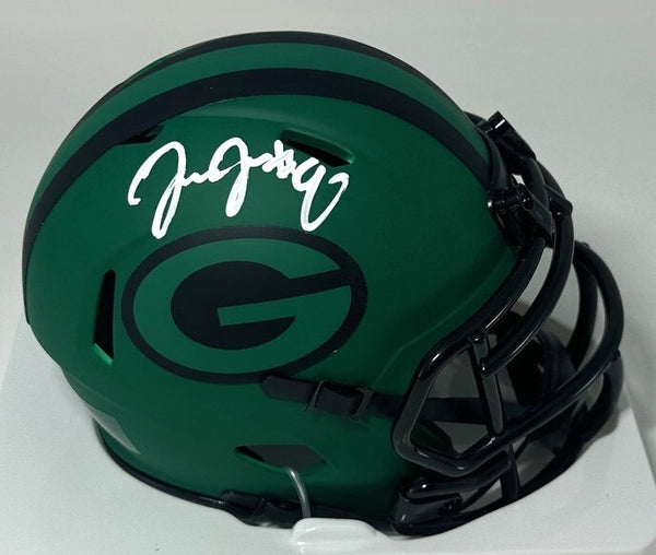Packers JOSH JACOBS Signed Riddell RAVE Speed Mini Helmet AUTO - BAS
