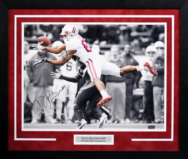 DOUG BALDWIN AUTOGRAPHED STANFORD CARDINAL 16x20 FRAMED PHOTO COA