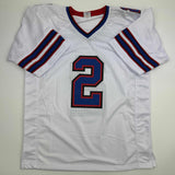 Autographed/Signed Tyler Bass Buffalo White Football Jersey JSA COA