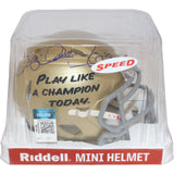 Rocket Ismail Signed Notre Dame Fighting Irish PLAC Mini Helmet Beckett 43028