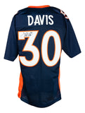 Terrell Davis Signed Custom Navy Blue Pro Style Football Jersey JSA