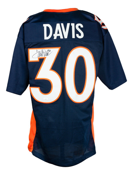 Terrell Davis Signed Custom Navy Blue Pro Style Football Jersey JSA
