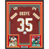 FRAMED Autographed/Signed CHRISTIAN OKOYE 33x42 Kansas City Red Jersey PSA COA
