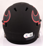 JJ Watt Autographed Texans Eclipse Speed Mini Helmet- Beckett W Hologram *Silver