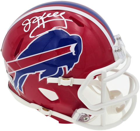 JIM KELLY AUTOGRAPHED BILLS 1987-01 THROWBACK RED MINI HELMET BECKETT 241391