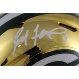 Brett Favre Autographed Green Bay Packers Chrome Mini Helmet Beckett 49220