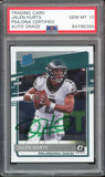 2020 Donruss Optic Rated Rookie Jalen Hurts Green Ink PSA/DNA Auto GEM MINT 10