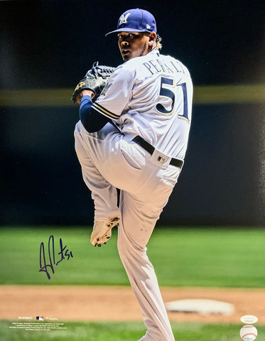 Brewers All Star Pitcher FREDDY PERALTA Signed 16x20 Photo #2 AUTO - JSA
