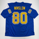 Autographed/Signed Kellen Winslow HOF 95 San Diego Chargers Blue Jersey BAS COA