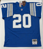Detroit Lions Legend Barry Sander Signed Mitchell & Ness Blue Jersey AUTO - SCH