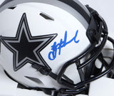 Troy Aikman Autographed Cowboys Lunar Mini Helmet - Beckett W Hologram *Blue