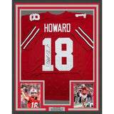 Framed Autographed/Signed Will Howard 35x39 Ohio State Red Jersey JSA COA